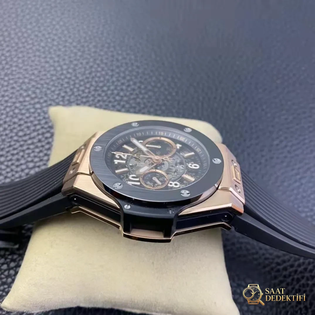 Replika Hublot Unice Roze Altın Kasa