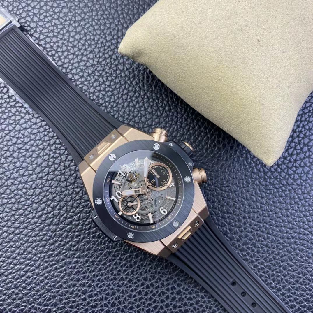 Replika Hublot Unice Siyah Seramik Bezel