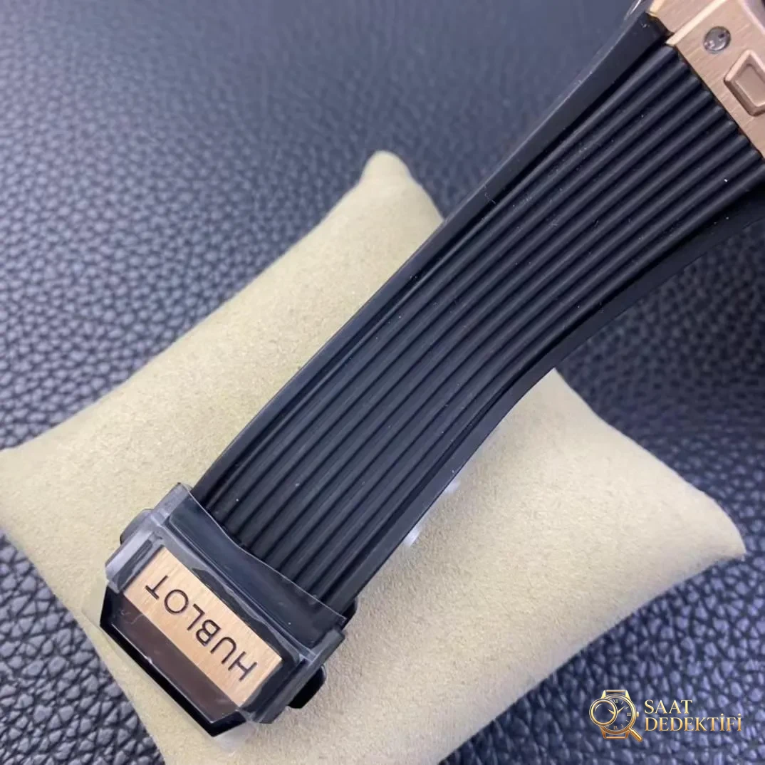 Replika Hublot Unice Siyah Kauçuk Kayış