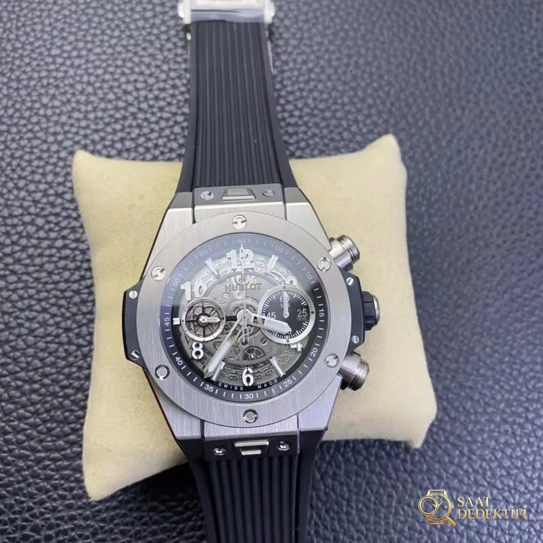 Replika Hublot Unico Paslanmaz Çelik Siyah Kauçuk