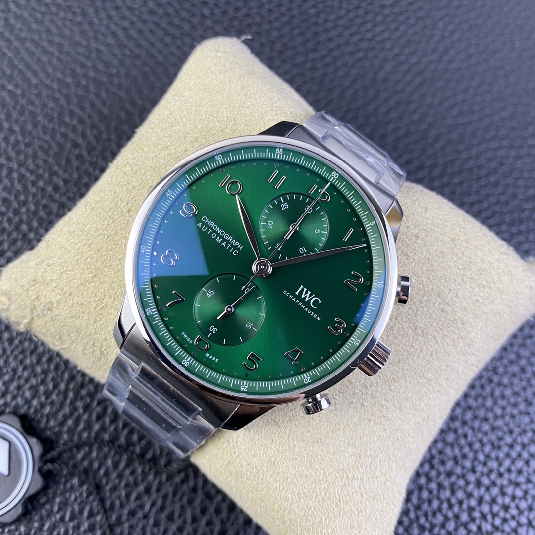 Replika IWC Portuguese Kronograf SS Yeşil
