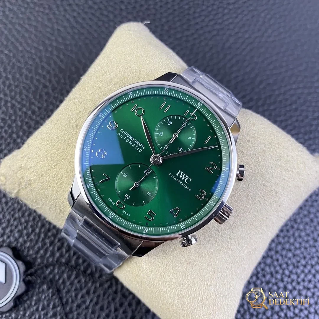 Replika IWC Portuguese Kronograf SS Yeşil