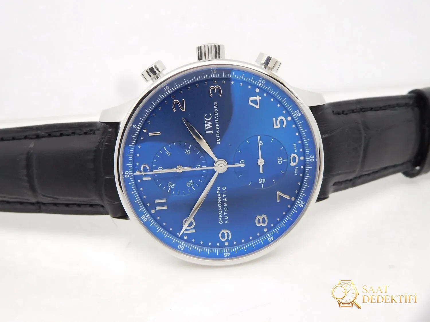 Replika IWC Portuguese Saat Mavi Kadran