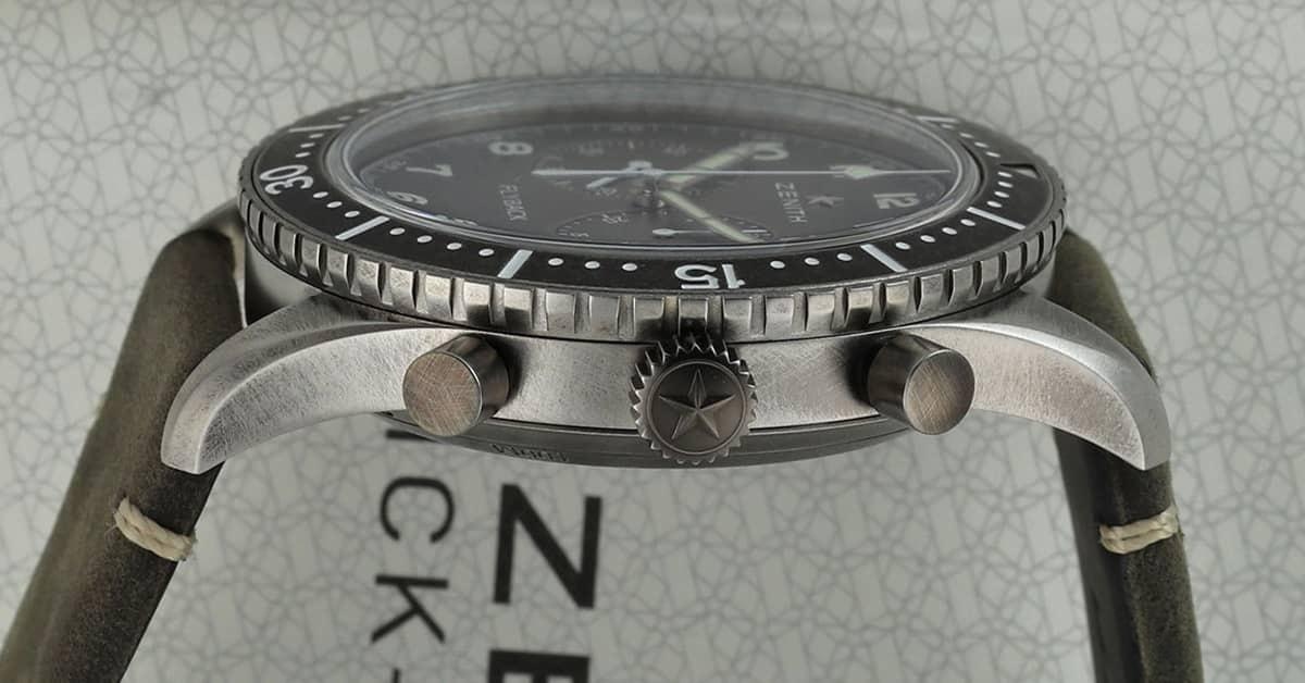 Zenith Pilot Cronometro Tipo CP 2 Flyback İtme Butonları ve Kurma Kolu