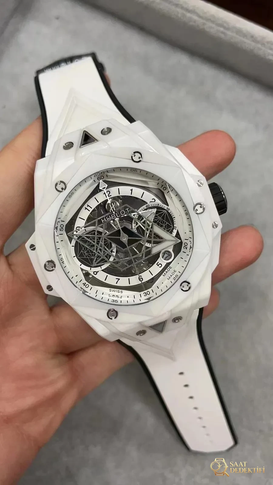 Replika Hublot Sang Bleu Beyaz Seramik