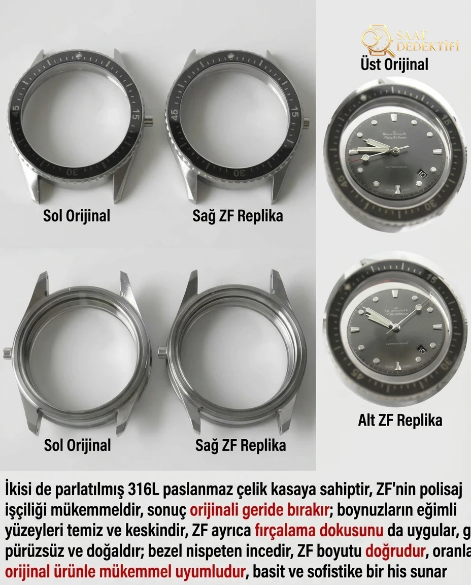 ZF Blancpain Fifty Fathoms karşılaştırması - Kasa Profili ve Kurma Kolu İncelemesi