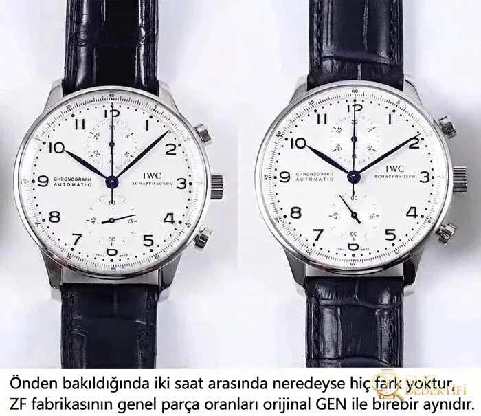 ZF fabrikası IWC Portugieser Chronograph V2 IW371446 mavi akrep ve yelkovan: işçilik gerçekten nasıl? - Arka Kapak ve Mekanizma Detayı