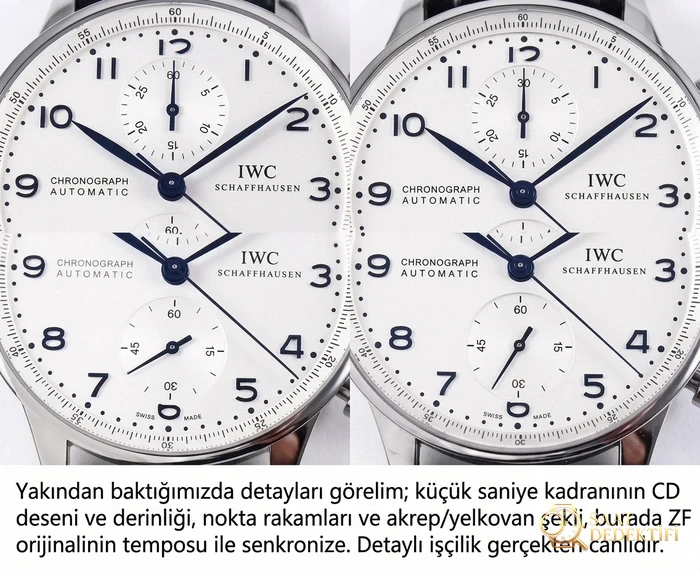ZF fabrikası IWC Portugieser Chronograph V2 IW371446 mavi akrep ve yelkovan: işçilik gerçekten nasıl? - Bilezik, Toka ve Klips Mekanizması