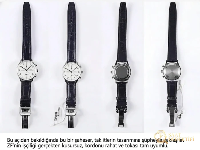 ZF fabrikası IWC Portugieser Chronograph V2 IW371446 mavi akrep ve yelkovan: işçilik gerçekten nasıl? - Klips Kilidi ve Lazer Damgalar