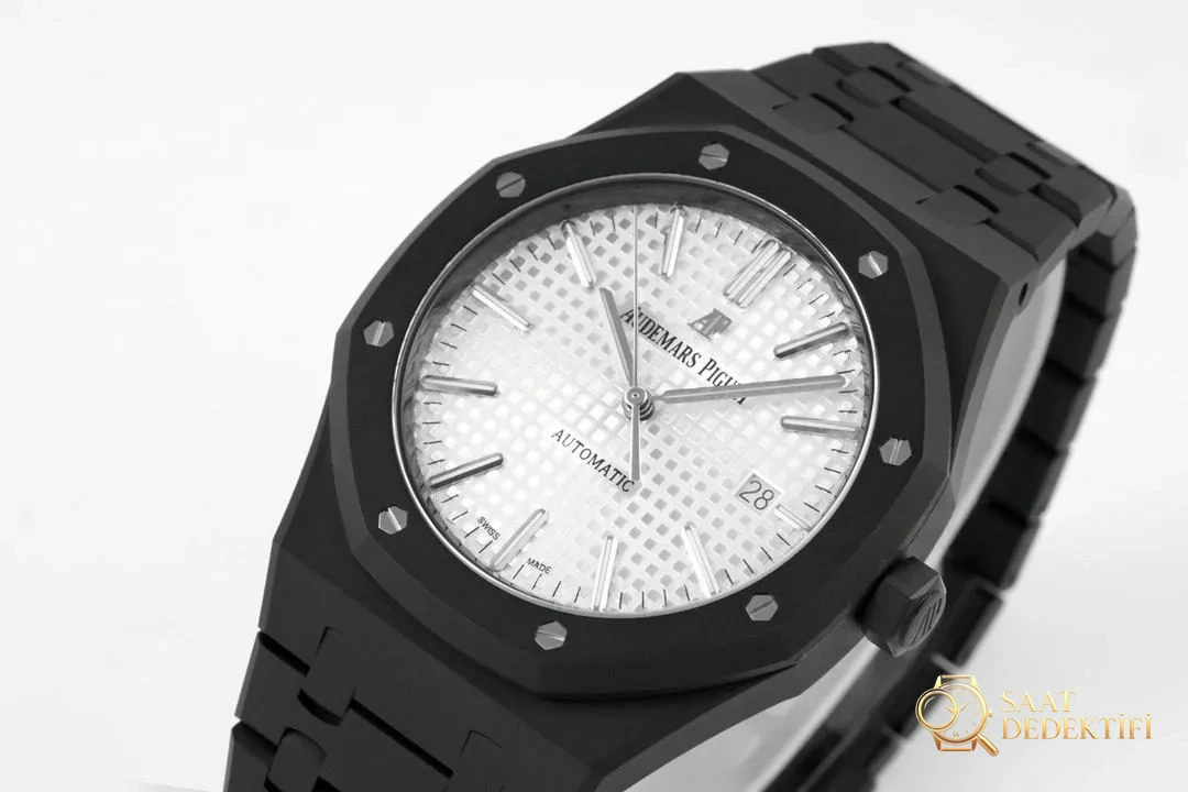 ZF Factory Audemars Piguet 15400 Royal Oak DLC Altın-Çelik Karbon Siyahı Kaplama Saat - Kasa Profili ve Kurma Kolu İncelemesi