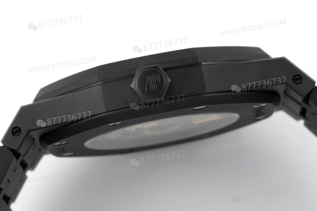ZF Factory Audemars Piguet 15400 Royal Oak DLC Altın-Çelik Karbon Siyahı Kaplama Saat — 8. fotoğraf