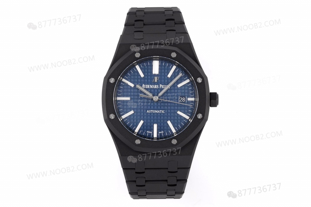 ZF Factory Audemars Piguet 15400 Royal Oak DLC Altın-Çelik Karbon Siyahı Kaplama Saat — 11. fotoğraf