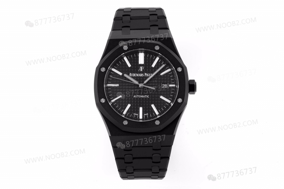 ZF Factory Audemars Piguet 15400 Royal Oak DLC Altın-Çelik Karbon Siyahı Kaplama Saat — 12. fotoğraf
