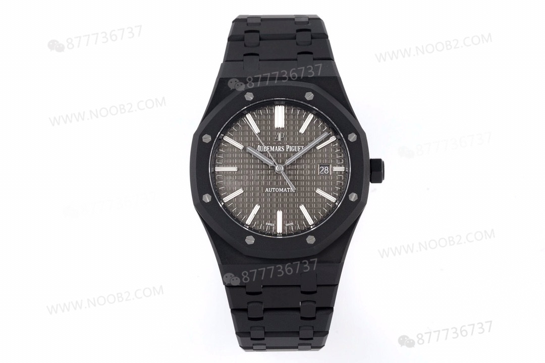 ZF Factory Audemars Piguet 15400 Royal Oak DLC Altın-Çelik Karbon Siyahı Kaplama Saat — 13. fotoğraf