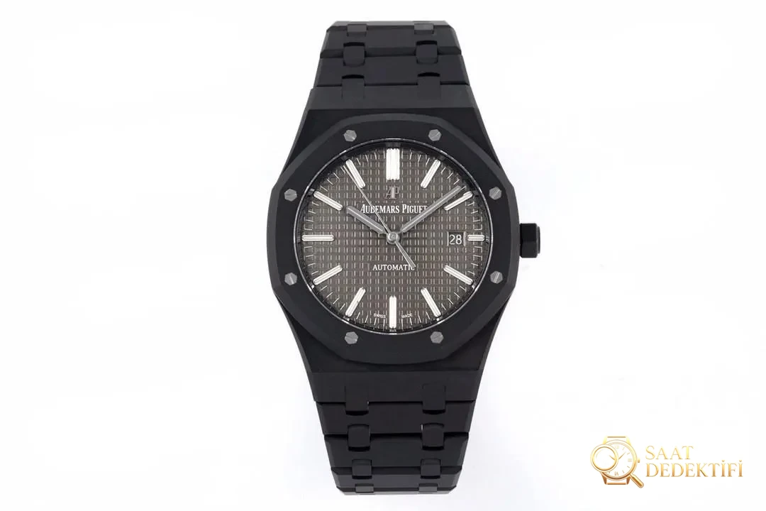 ZF Factory Audemars Piguet 15400 Royal Oak DLC Altın-Çelik Karbon Siyahı Kaplama Saat - Kasa Çeliği ve Polisaj Kalitesi