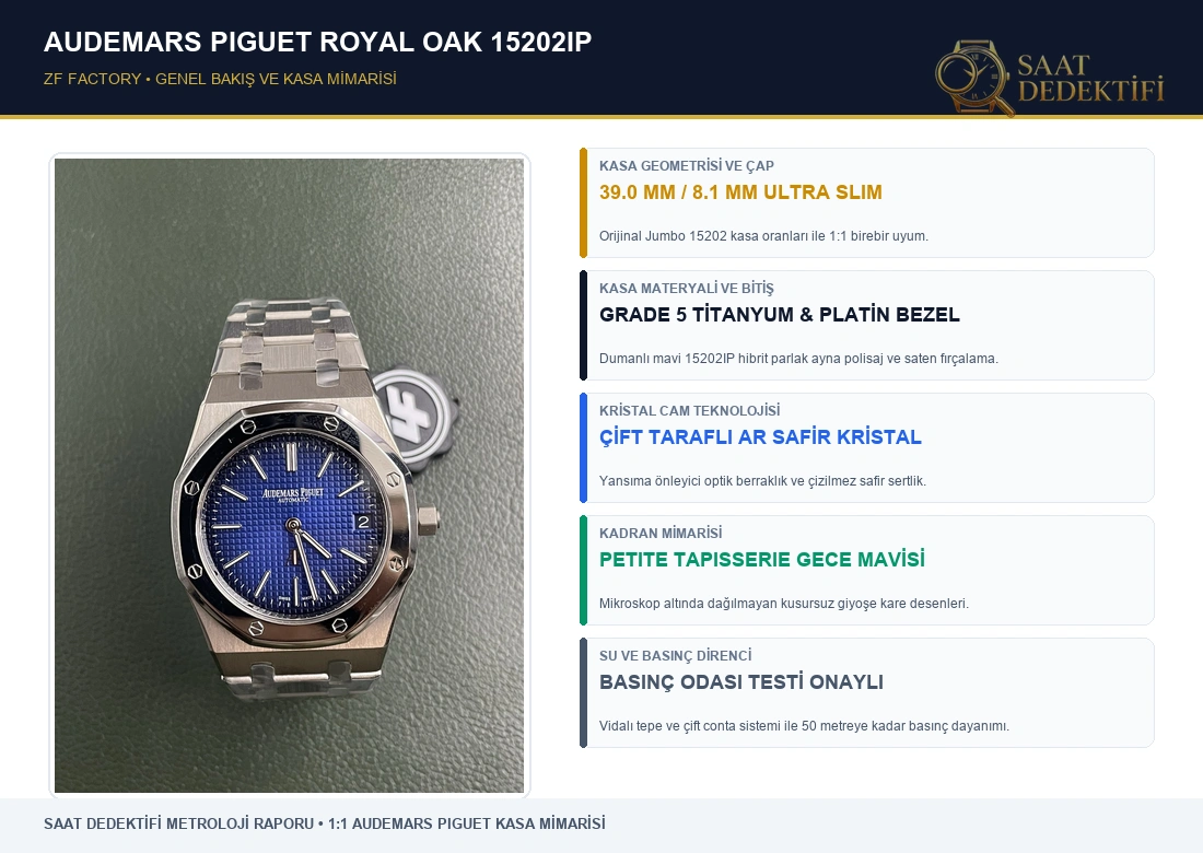 ZF Audemars Piguet 15202 Titanyum İncelemesi - Kasa Geometrisi ve Platin Bezel