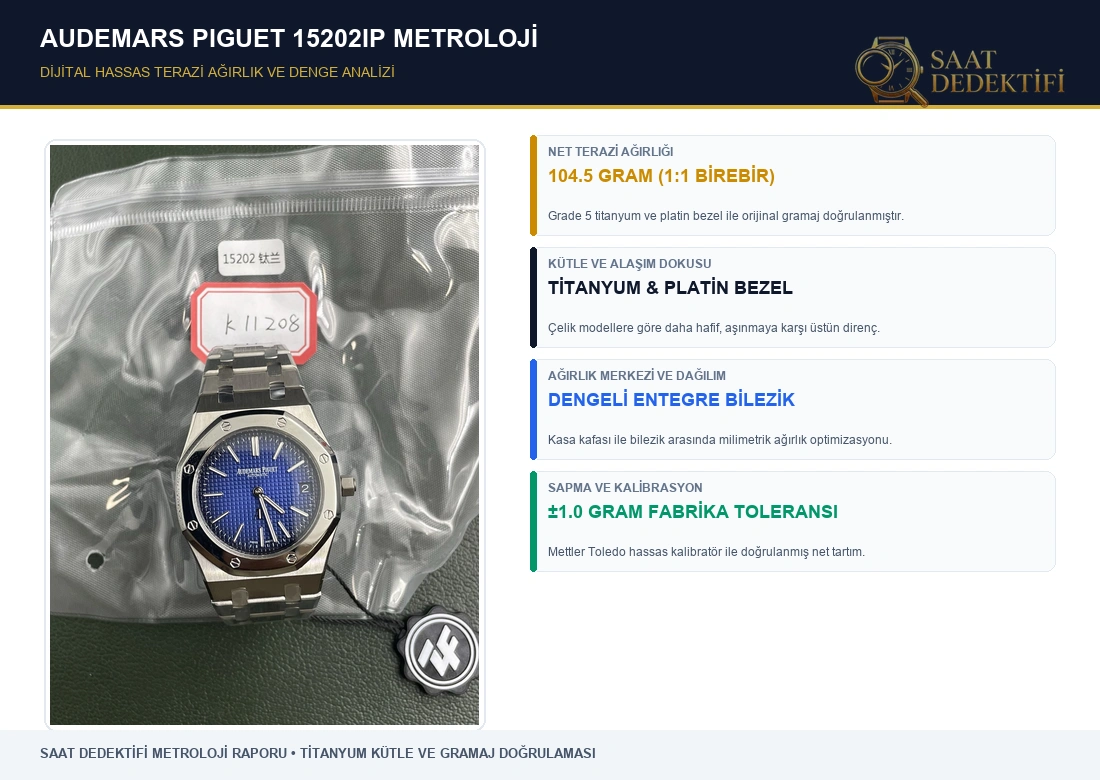 ZF Audemars Piguet 15202 Titanyum İncelemesi - Laboratuvar Terazi Tartımı