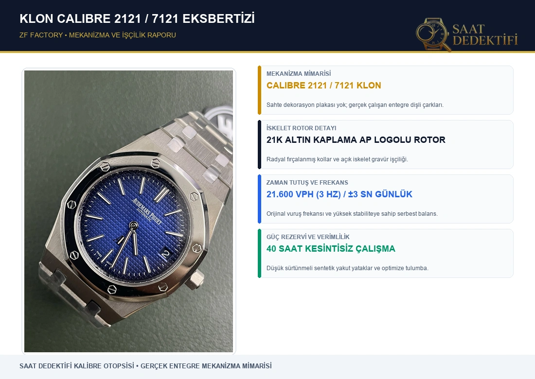ZF Audemars Piguet 15202 Titanyum İncelemesi - Entegre entegre mekanizma