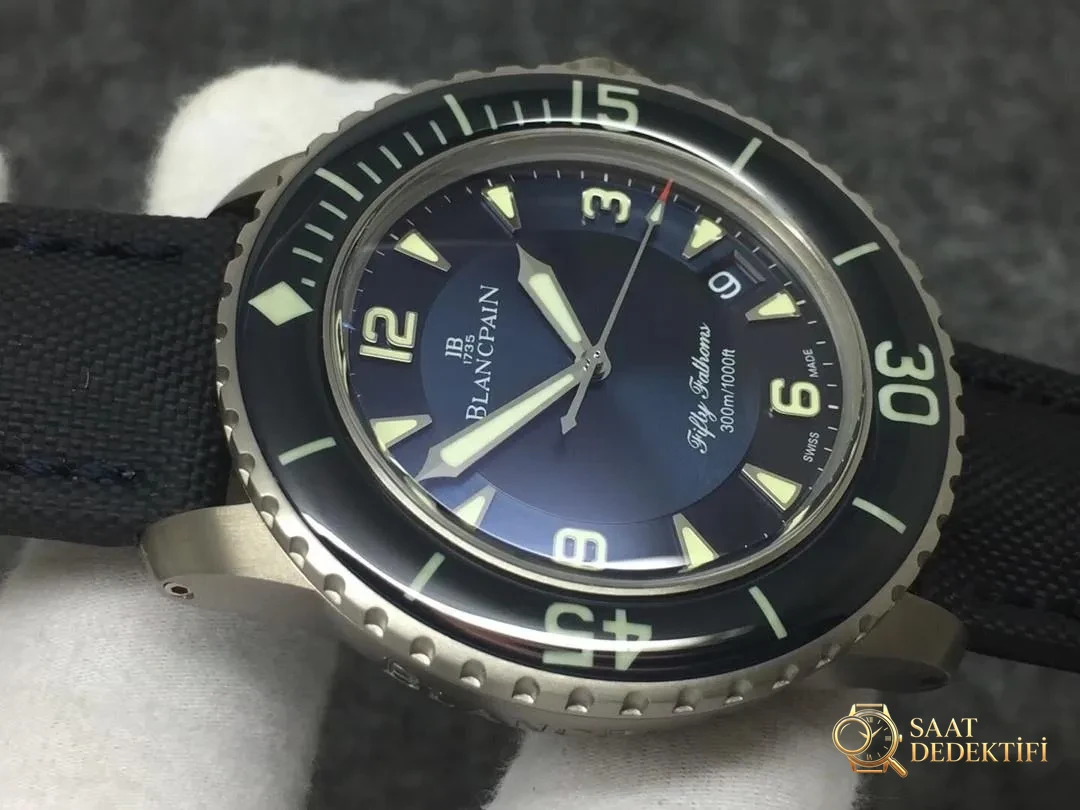 ZF Factory Blancpain Fifty Fathoms mavi kadranlı titanyum kasa replikası nasıl? - Kasa Profili ve Kurma Kolu İncelemesi