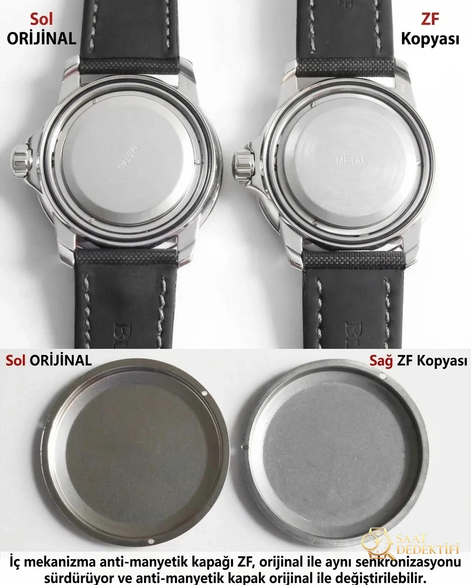 ZF Factory Blancpain Fifty Fathoms saatin orijinaliyle karşılaştırmalı detaylı incelemesi - Klips Kilidi ve Lazer Damgalar