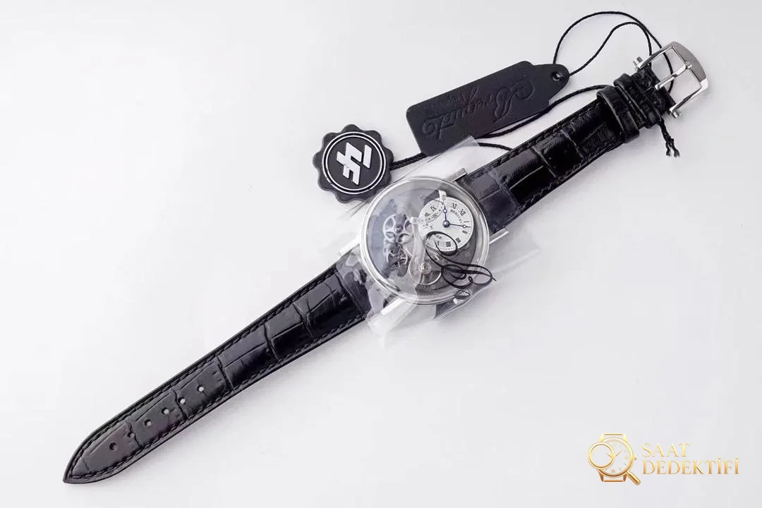 ZF Factory Breguet Tradition Serisi Retrograd Saniye Replika Saat, Gri Kadran - Mekanizma Zemberek ve Balans Detayı