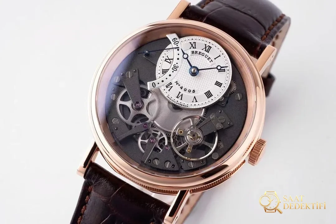 ZF Factory Breguet Tradition serisi retrograd saniyeli replika kol saati, rose gold - Kasa Profili ve Kurma Kolu İncelemesi