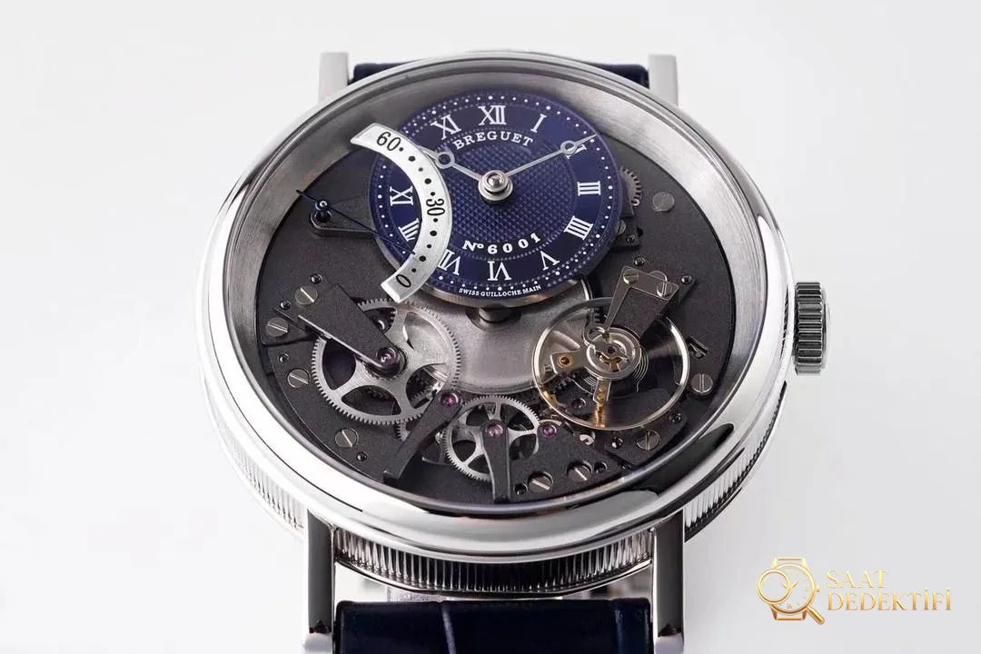 ZF Factory Breguet Tradition serisi retrograde saniyeli replika saat, mavi kadran - Kasa Profili ve Kurma Kolu İncelemesi