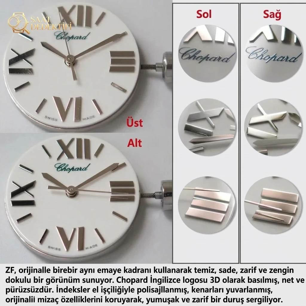 ZF Factory Chopard Happy Diamonds 278509 Kuvars Kadın Saati Replikası Nasıl? - Bilezik, Toka ve Klips Mekanizması