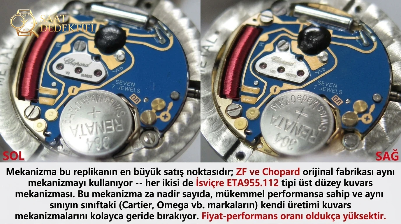 ZF Factory Chopard Happy Diamonds 278509 Kuvars Kadın Saati Replikası Nasıl? - Fosfor ve Super-LumiNova Gece Görünümü