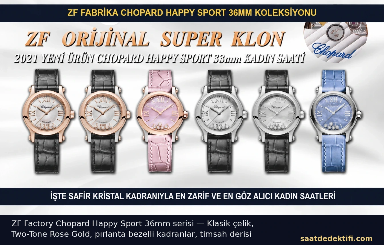 ZF Factory Chopard Happy Sport 36 mm super clone koleksiyon görünümü