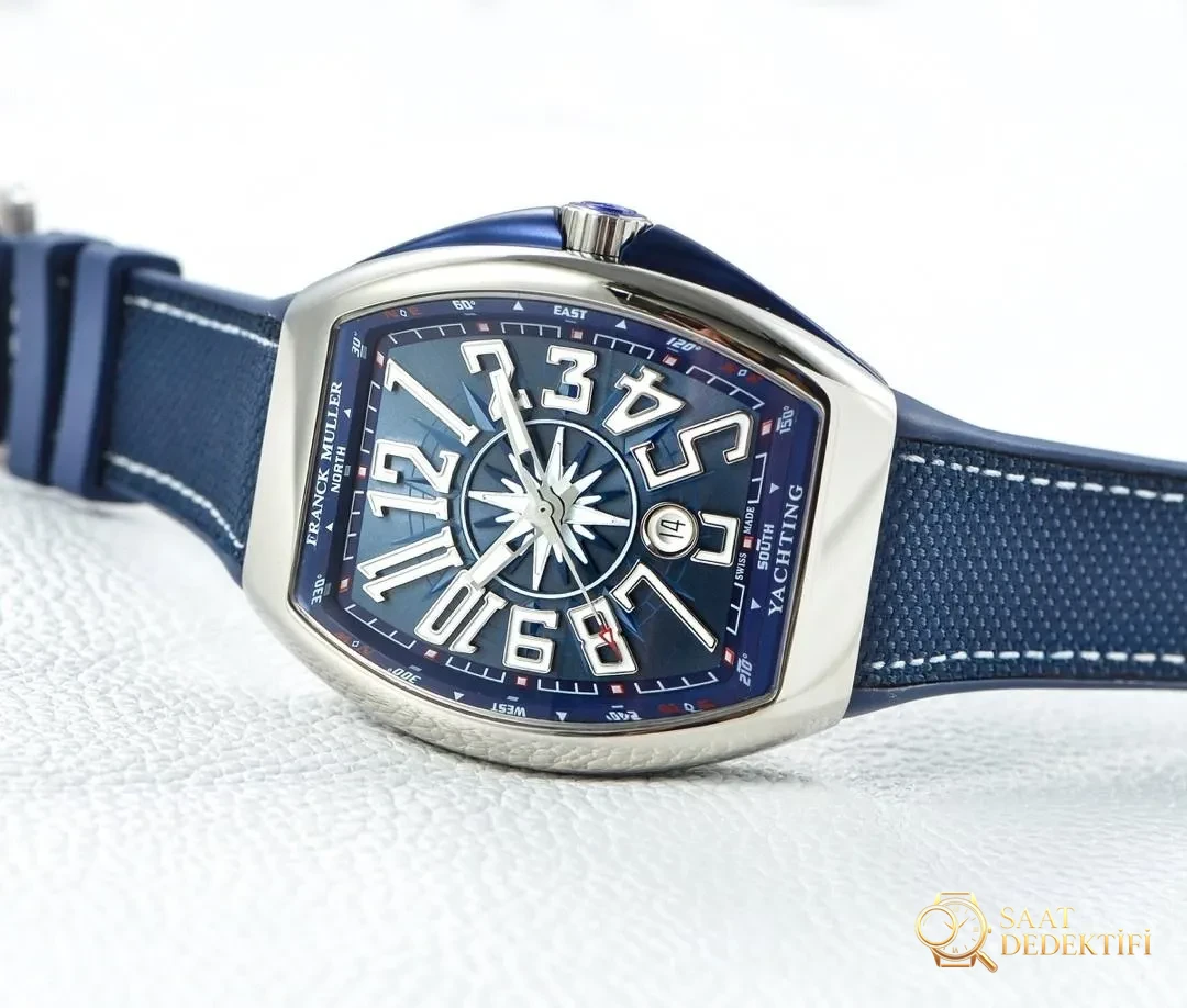 ZF Factory Franck Muller V45 Mavi Yacht Replika Saat İncelemesi - Kadran Detayı ve Bezel İşçiliği