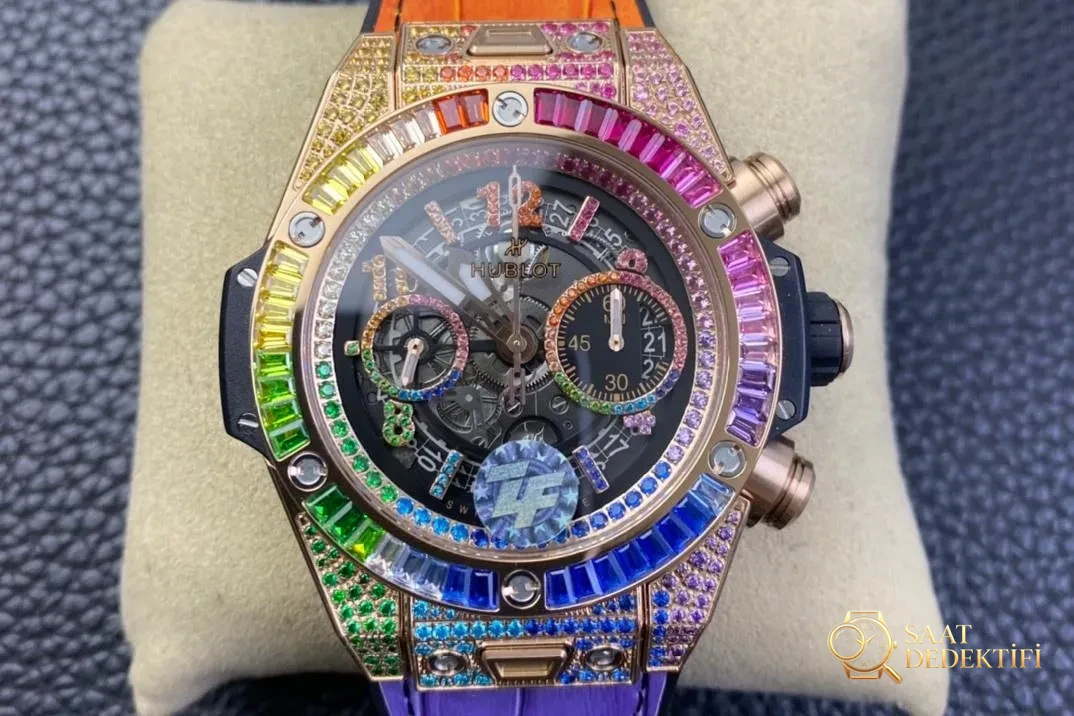 ZF Factory Hublot BIG BANG Unico Gökkuşağı Sürümü Big Bang Kol Saati İncelemesi - Kadran Detayı ve Bezel İşçiliği