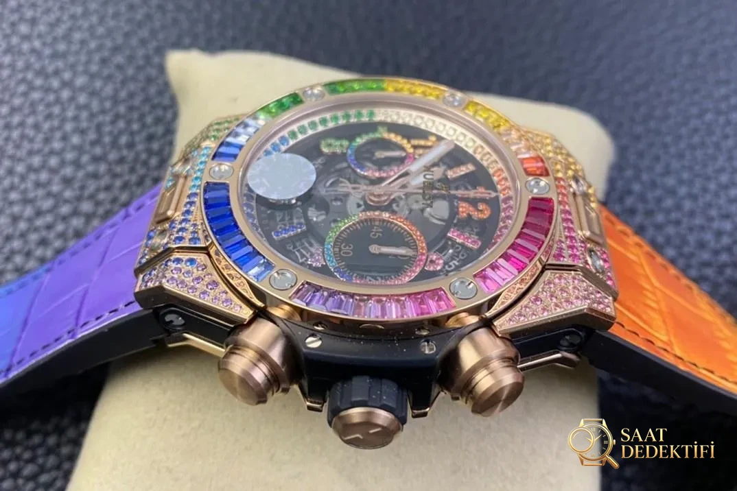 ZF Factory Hublot BIG BANG Unico Gökkuşağı Sürümü Big Bang Kol Saati İncelemesi - Makro Kadran ve İndeks İşçiliği