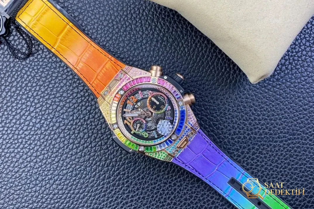 ZF Factory Hublot BIG BANG Unico Gökkuşağı Sürümü Big Bang Kol Saati İncelemesi - Klips Kilidi ve Lazer Damgalar