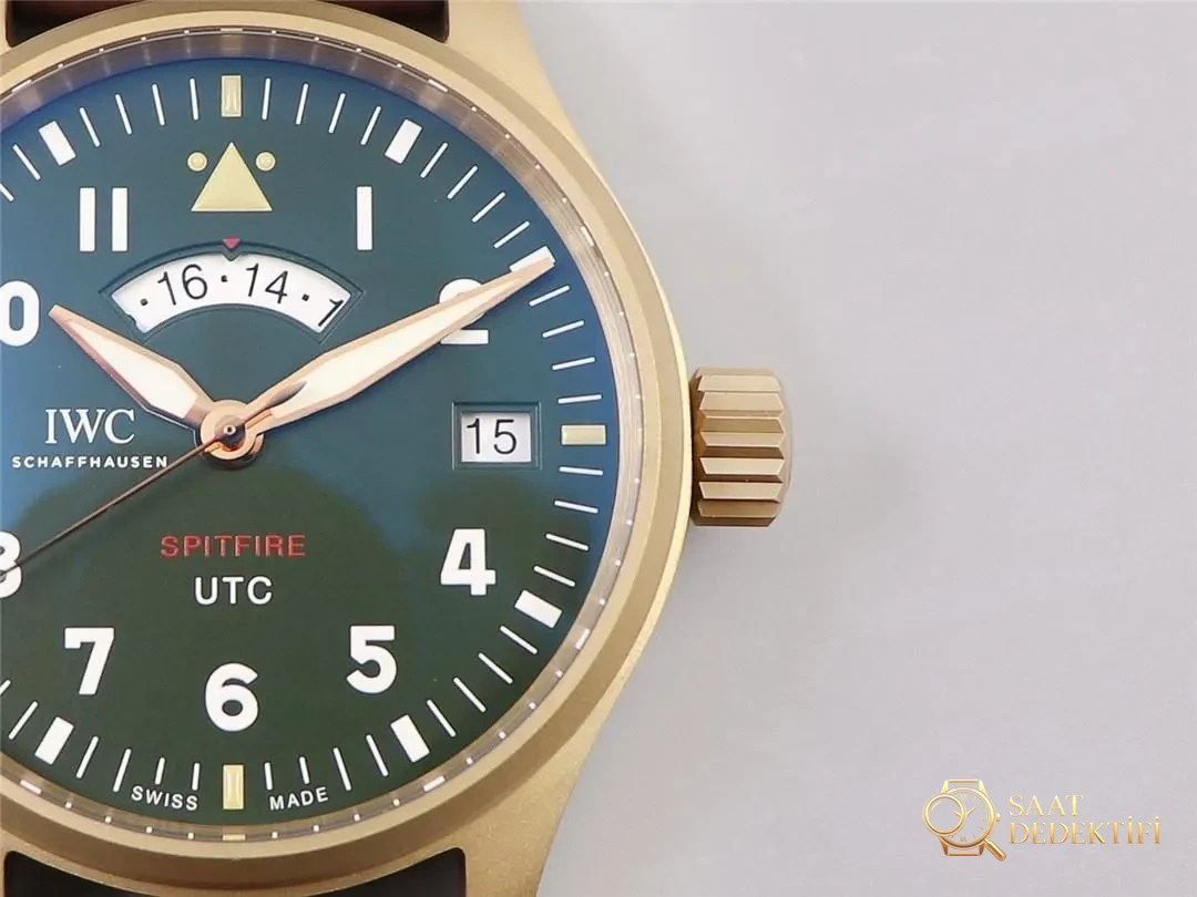 ZF Factory IWC Bronz Spitfire UTC Özel Sürüm Saatin İşçilik İncelemesi - Makro Kadran ve İndeks İşçiliği