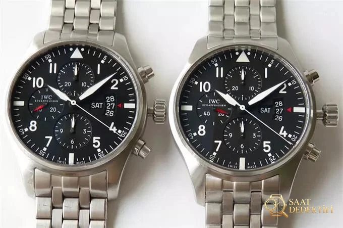 ZF Factory IWC Pilot serisi IW377704 Le Petit Prince özel versiyon kronograf replika saat gerçek-replika karşılaştırması ve orijinal incelemesi - Makro Kadran ve İndeks İşçiliği