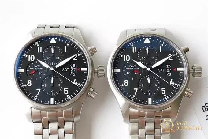ZF Factory IWC Pilot serisi IW377704 Le Petit Prince özel versiyon kronograf replika saat gerçek-replika karşılaştırması ve orijinal incelemesi - Kurma Kolu Dişli Hissiyatı ve Kurulum