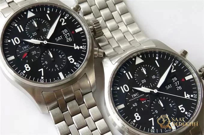 ZF Factory IWC Pilot serisi IW377704 Le Petit Prince özel versiyon kronograf replika saat gerçek-replika karşılaştırması ve orijinal incelemesi - Fosfor ve Super-LumiNova Gece Görünümü