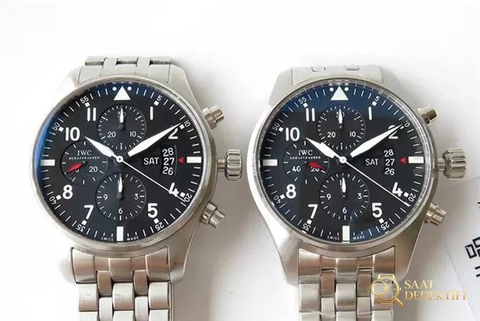 ZF Factory IWC Pilot serisi IW377704 Le Petit Prince özel versiyon kronograf replika saat gerçek-replika karşılaştırması ve orijinal incelemesi - Klips Kilidi ve Lazer Damgalar