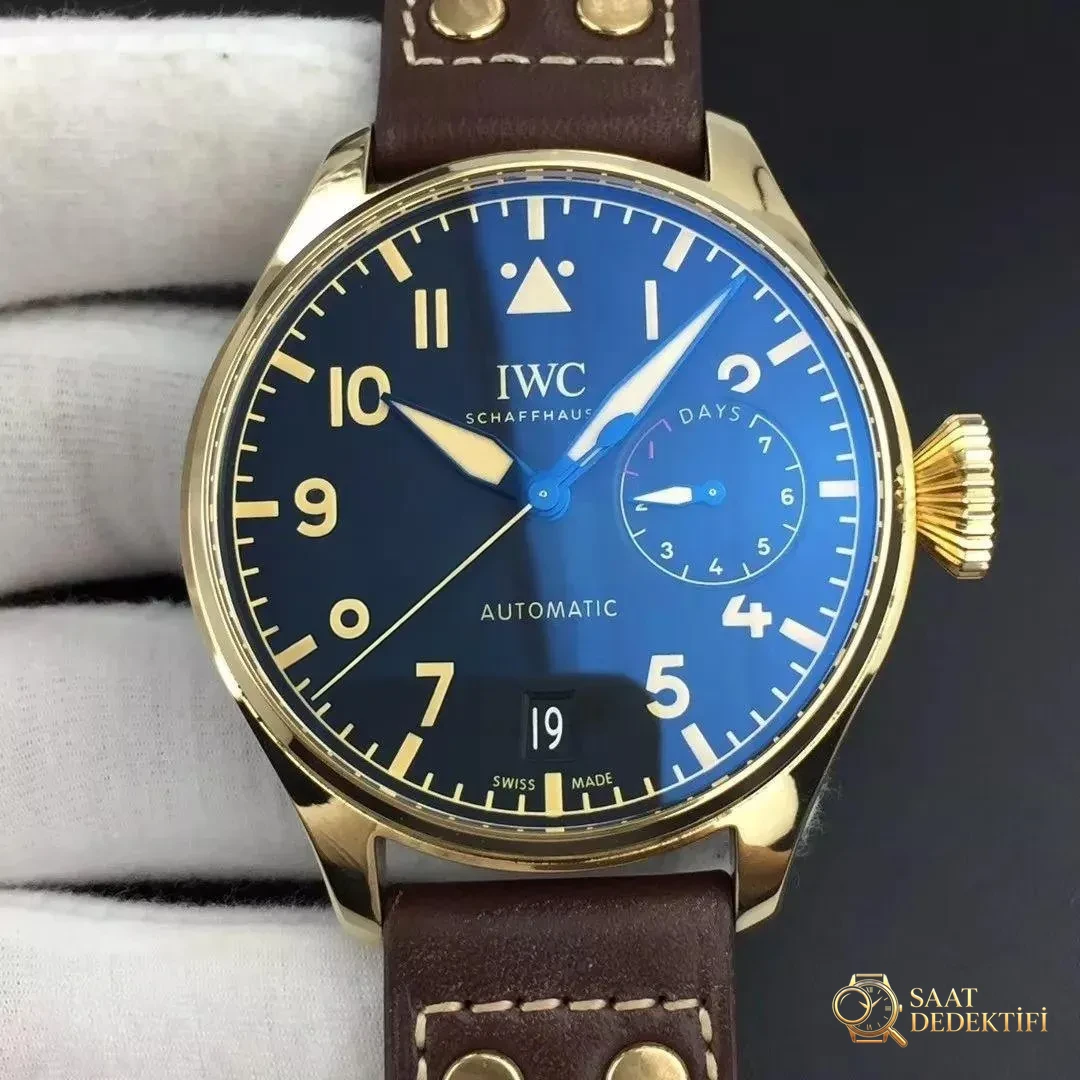 ZF Factory IWC Pilot serisi IW501005 kol saati - Bronz Big Pilot incelemesi - Kadran Detayı ve Bezel İşçiliği