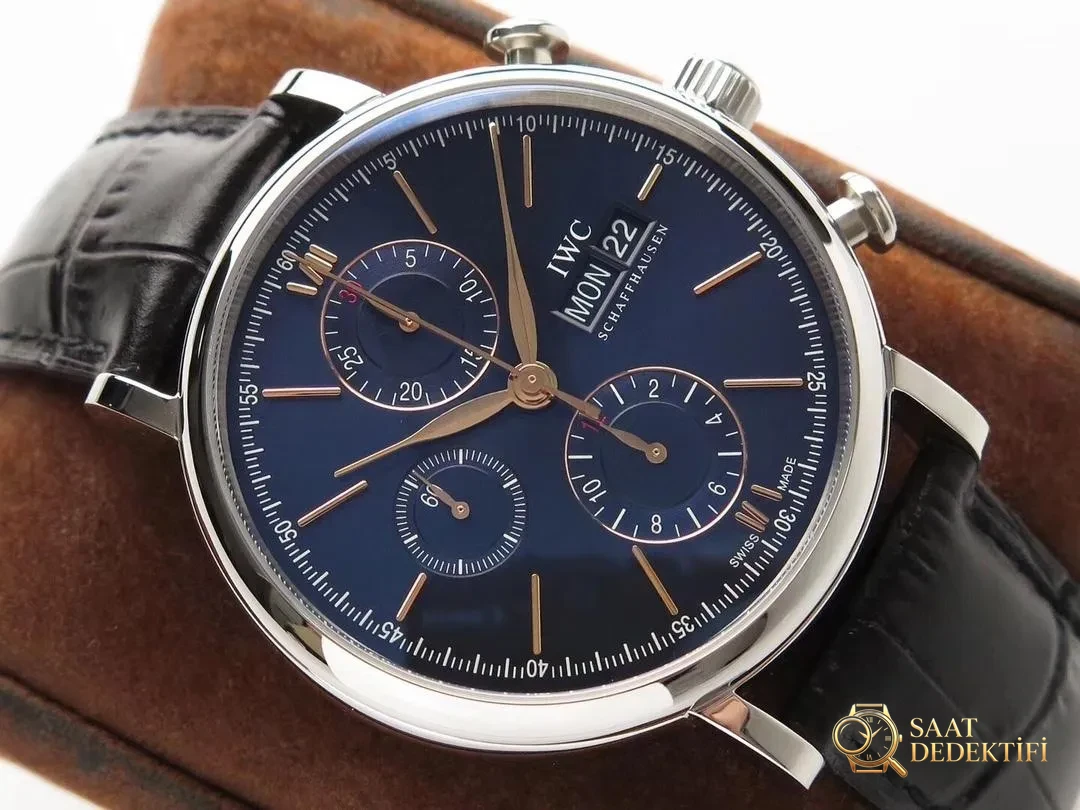 ZF Factory IWC Portofino Kronograf Mavi Kadran Altın Akrep-Yelkovan İncelemesi - Bilezik, Toka ve Klips Mekanizması
