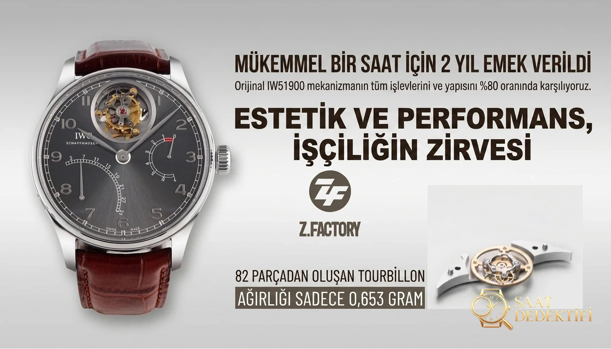 ZF Factory IWC Portugieser 12 Pozisyon Tourbillon Flyback Takvim Gerçek Güç Rezervi Göstergesi 44 mm Replika Saat İncelemesi - Bilekte Duruş ve Kasa Orantısı