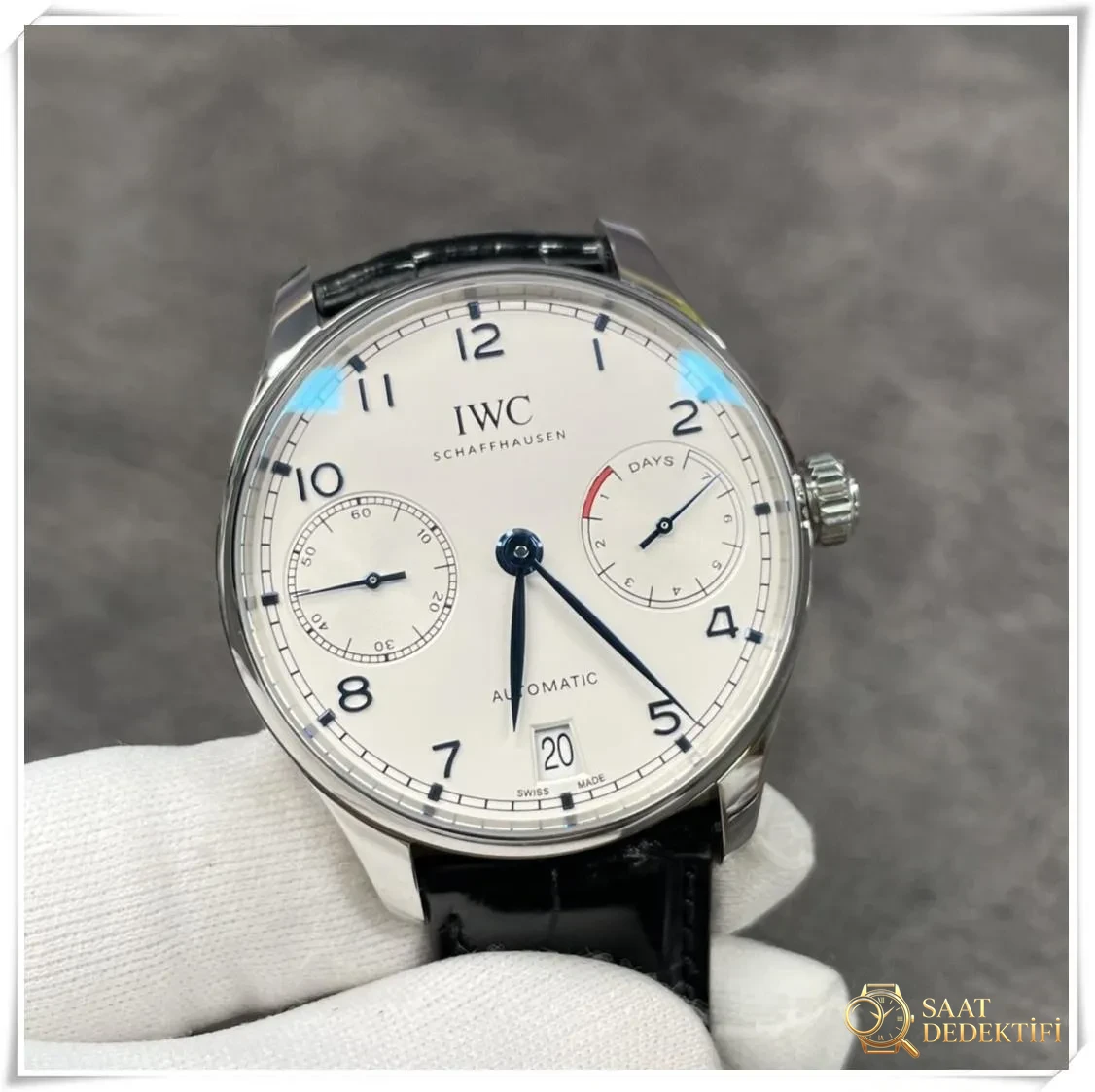 ZF Factory IWC Portugieser 7 Günlük V5 versiyonunun replika kalitesi nasıl? Bir bakışta sahte belli olur mu? - Kasa Profili ve Kurma Kolu İncelemesi