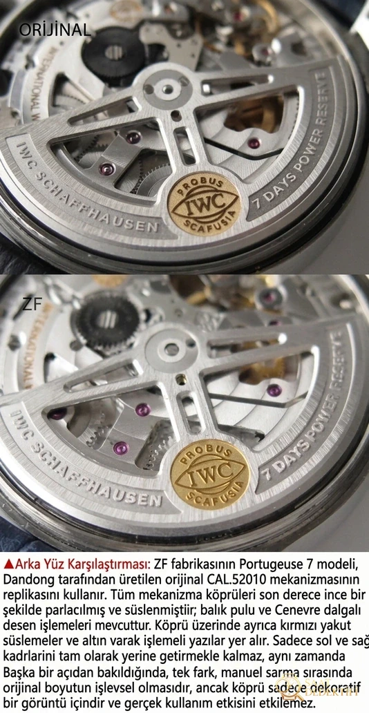ZF Factory IWC Portugieser Kronograf ile Portugieser 7 Günlük karşılaştırması: Hangisi almaya değer? - Klips Kilidi ve Lazer Damgalar