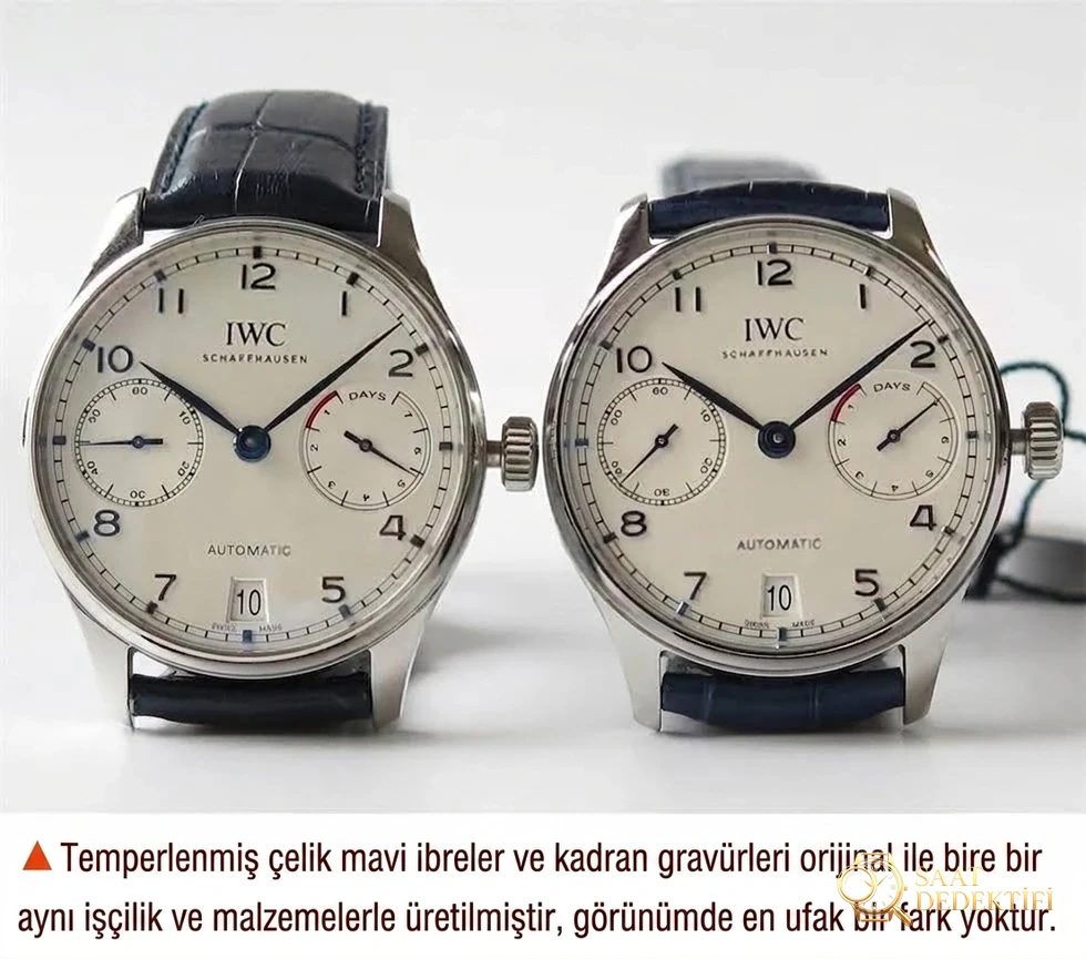 ZF Factory IWC Portugieser Serisi Portugieser 7 Gün IW500107 V5 Versiyonu ile Orijinal Karşılaştırması - Bilezik, Toka ve Klips Mekanizması