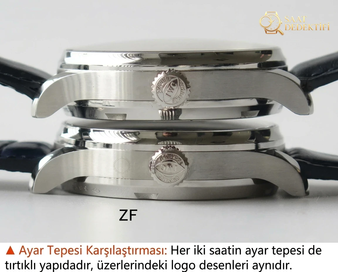 ZF Factory IWC Portugieser Serisi Portugieser 7 Gün IW500107 V5 Versiyonu ile Orijinal Karşılaştırması - Makro Kadran ve İndeks İşçiliği
