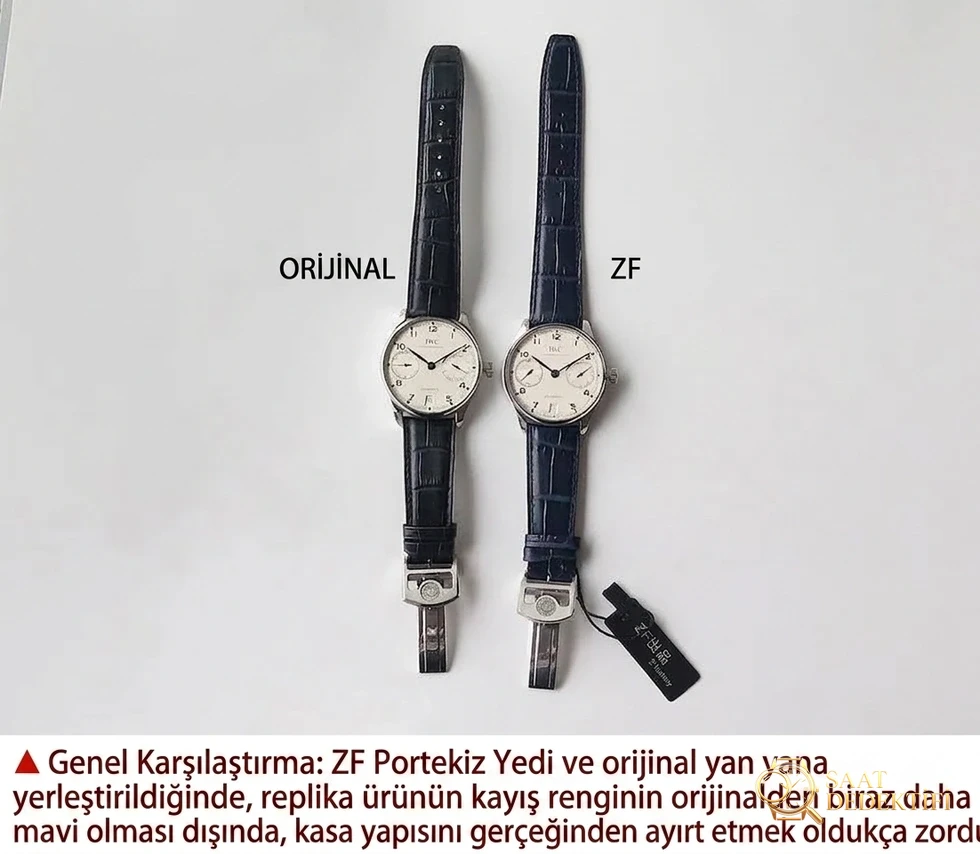 ZF Factory IWC Portugieser Serisi Portugieser 7 Gün IW500107 V5 Versiyonu ile Orijinal Karşılaştırması - Bilekte Duruş ve Kasa Orantısı