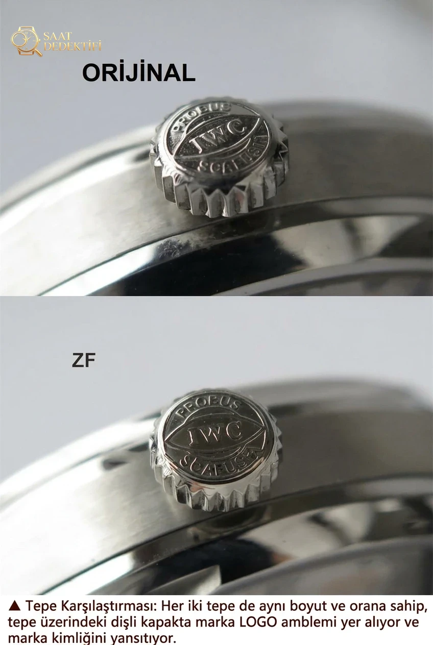 ZF Factory IWC Portugieser Serisi Portugieser 7 Gün IW500107 V5 Versiyonu ile Orijinal Karşılaştırması - Fosfor ve Super-LumiNova Gece Görünümü