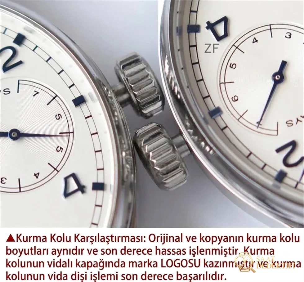 ZF Factory IWC Portugieser Serisi Portugieser 7 Gün IW500107 V5 Versiyonu ile Orijinal Karşılaştırması - Mekanizma Zemberek ve Balans Detayı