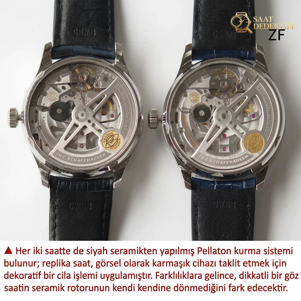 ZF Factory IWC Portugieser Serisi Portugieser 7 Gün IW500107 V5 Versiyonu ile Orijinal Karşılaştırması - Toka İçi Mikro Ayar Mekanizması